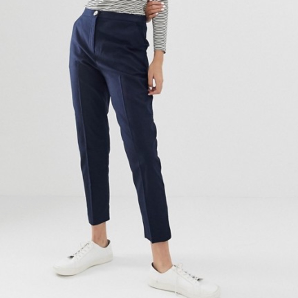 ASOS Design Linen Pants Navy Size 10-12